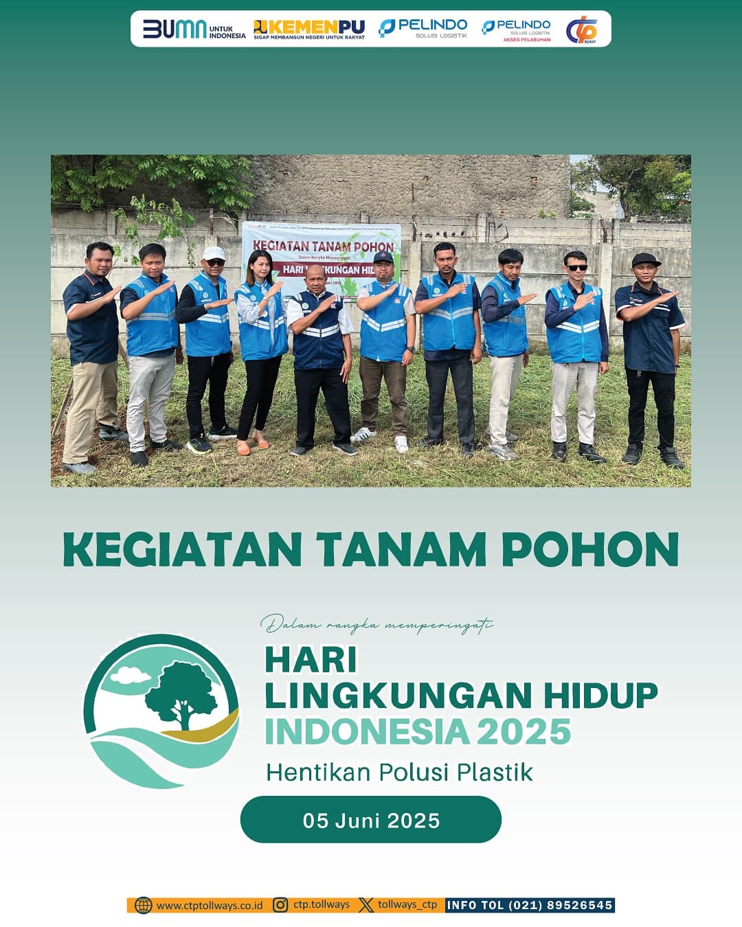 PT CTP Tollways Tanam Bibit Pohon Peringati Hari Lingkungan Hidup Sedunia