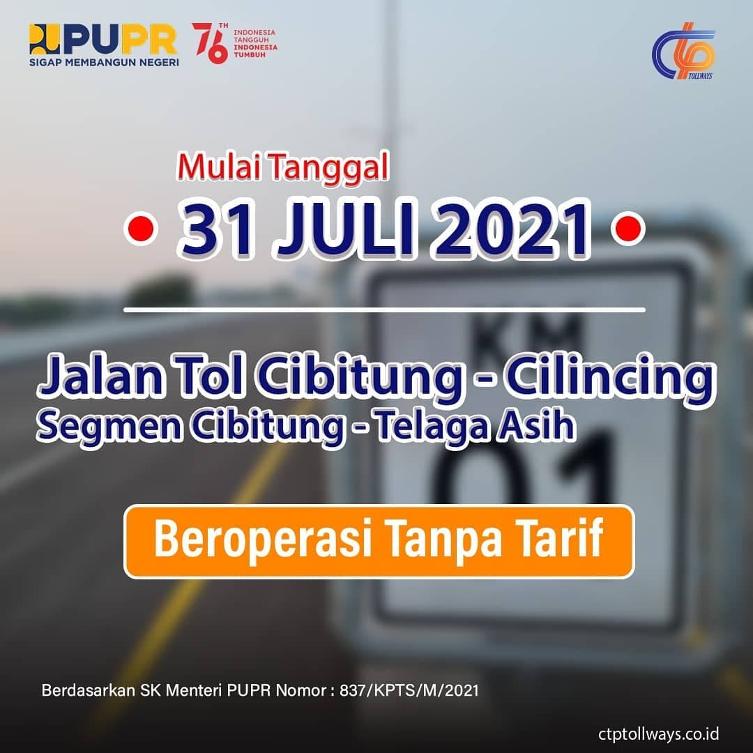 Rencana Pengoperasian Jalan Tol Cibitung-Cilincing Seksi 1