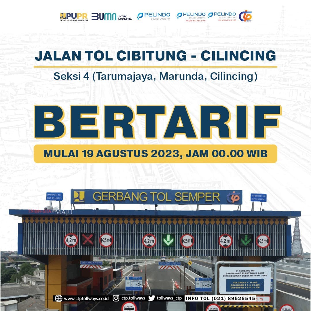 JTCC Seksi 4 Mulai Bertarif 19 Agustus 2023