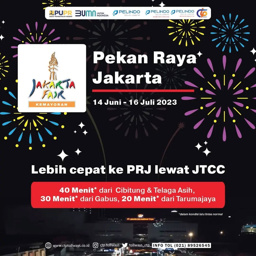 Ke PRJ Lewat JTCC, Diskon Tarif Berlaku Sampai 30 Juni 2023