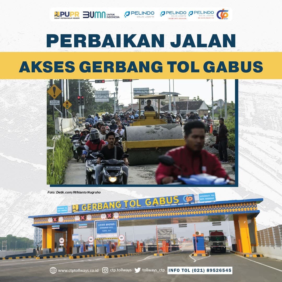 Perbaikan Jalan Di Akses Gerbang Tol Gabus