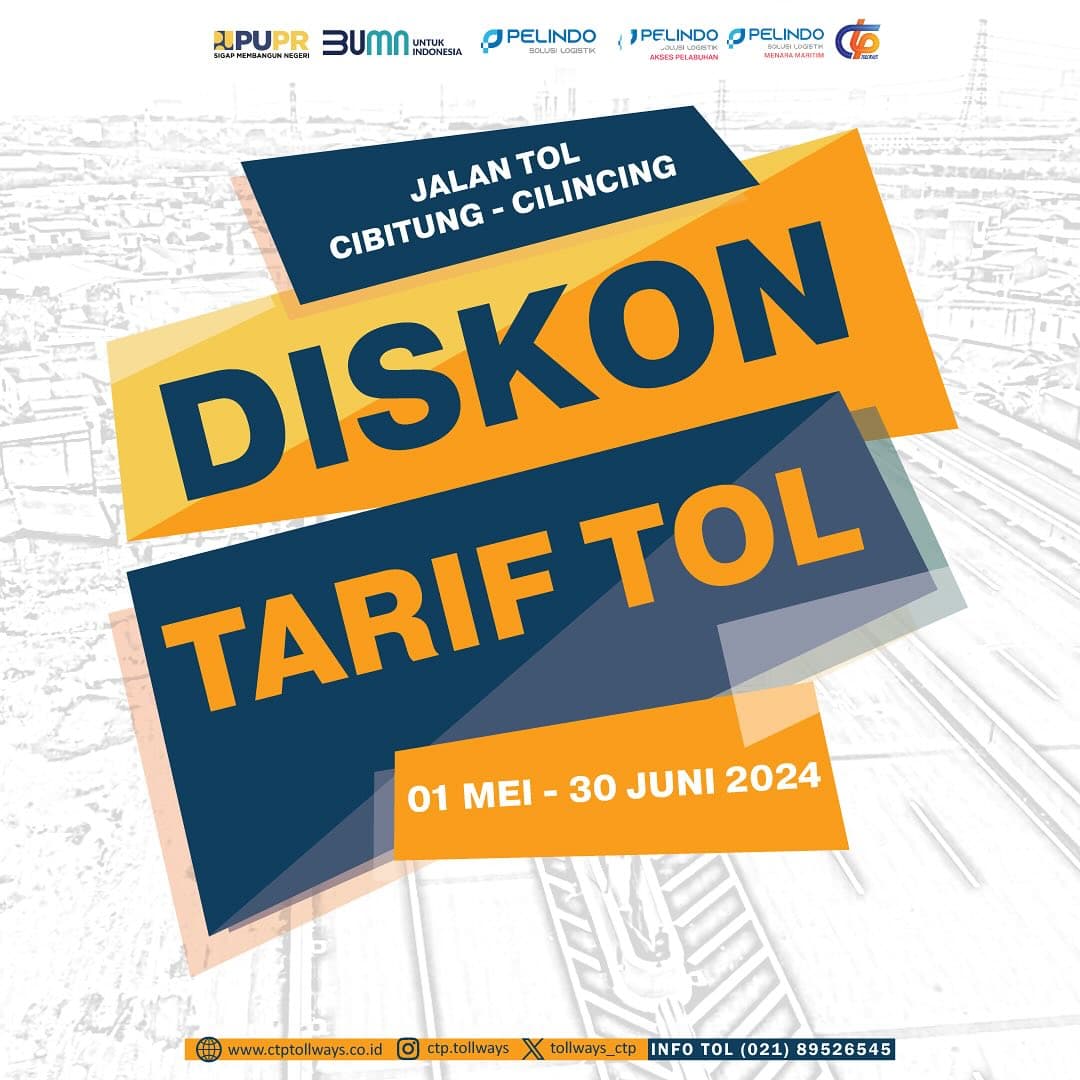 Diskon Tarif JTCC Tahap Keenam Berlaku 1 Mei Hingga 30 Juni 2024