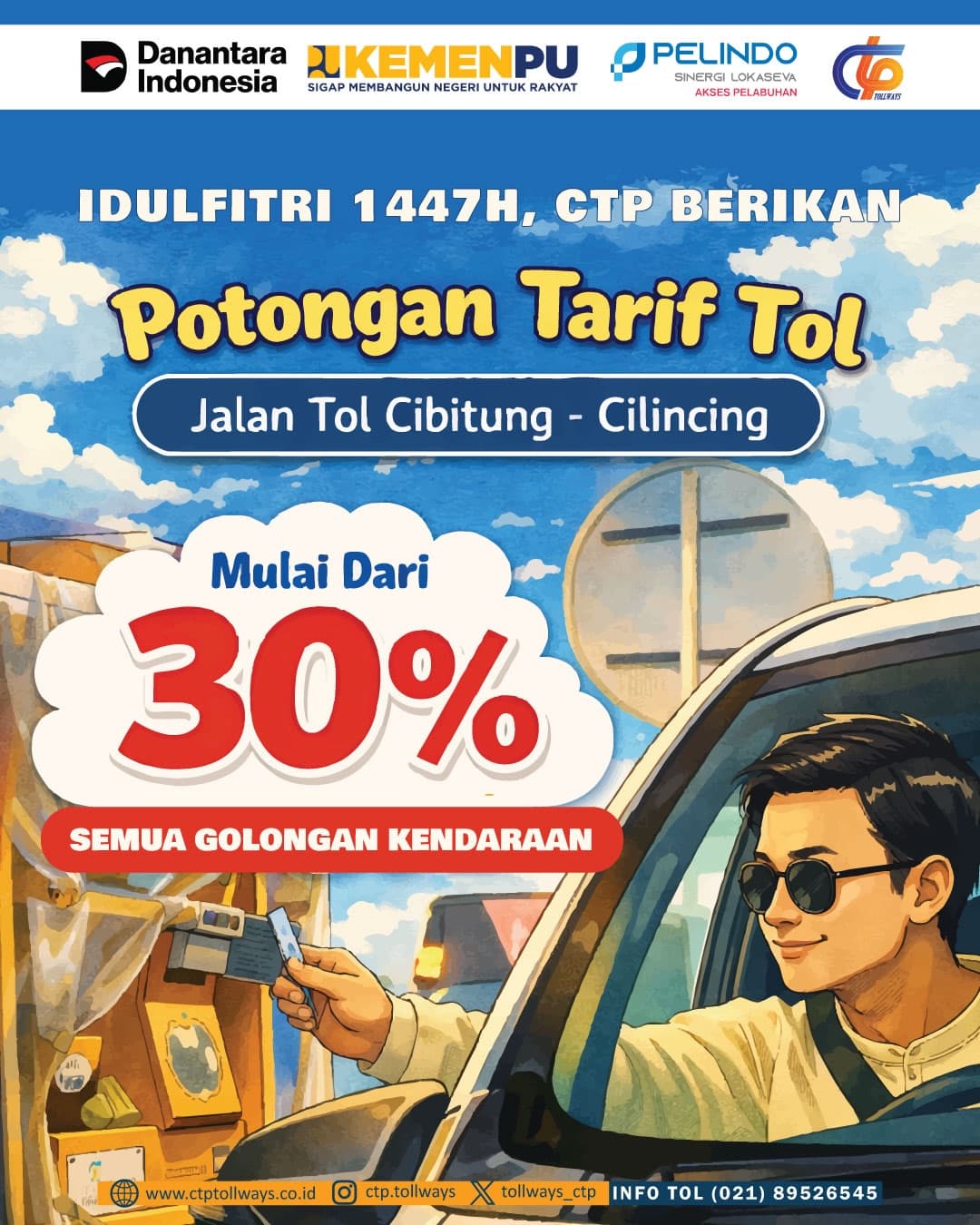 PT CTP Tollways Terapkan Potongan Tarif Tol Hingga 44%