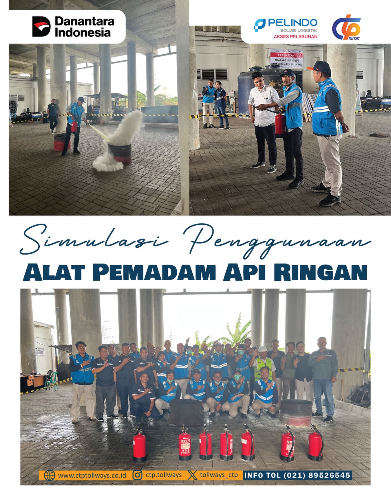 PT CTP Tollways Lakukan Simulasi Penggunaan Alat Pemadam Api Ringan