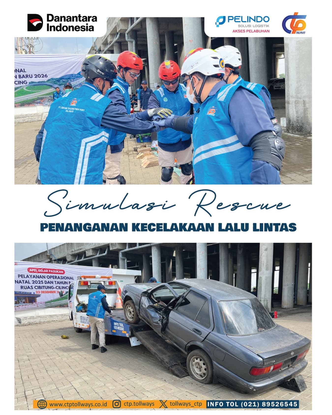 PT CTP Tollways Melakukan Simulasi Penanganan Kecelakaan Lalu Lintas