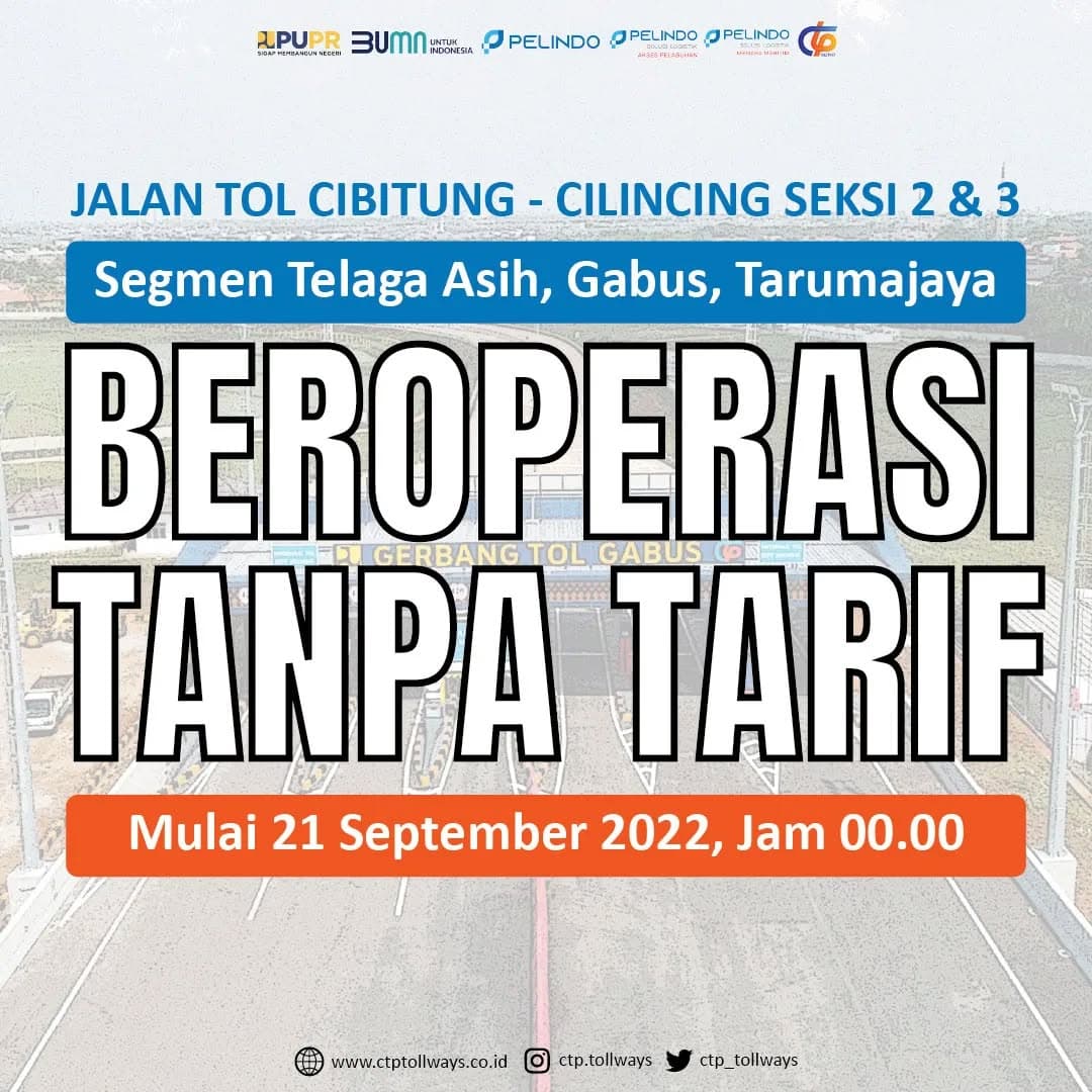 Jalan Tol Cibitung-Cilincing Seksi 2 Dan 3 Segera Beroperasi