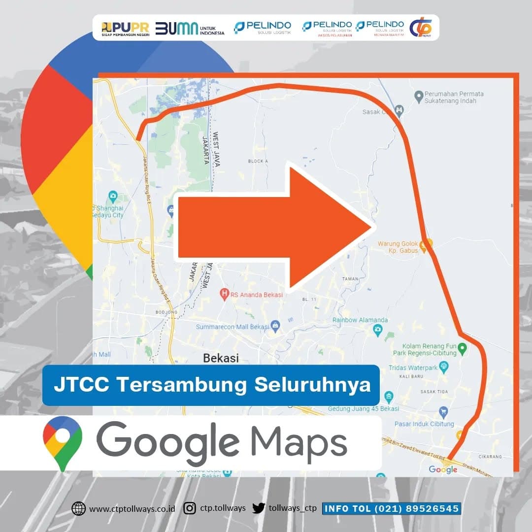 Jalan Tol Cibitung-Cilincing Seksi 4 Tersedia Di Google Maps